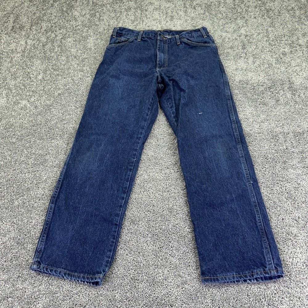 Dickies Jeans Mens 36x30 Blue Relaxed Straight Dark Wash Denim Workwear Casual